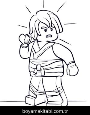 Ninjago boyama sayfası – çizgi film temalı, basit çizim