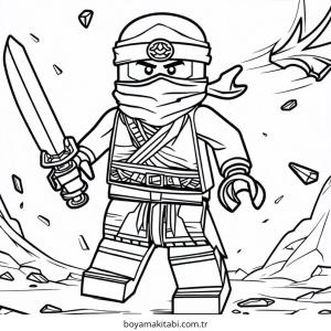 Ninjago boyama sayfası – sevimli karakter, sanatsal çalışma