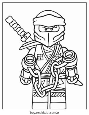 Ninjago boyama sayfası – basit çizim, kolay boyama