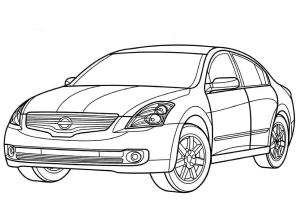 Nissan boyama sayfası,  coloring page, Nissan Altima Hybrid, 