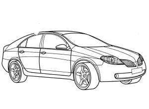 Nissan boyama sayfası,  coloring page, Nissan Primera, 