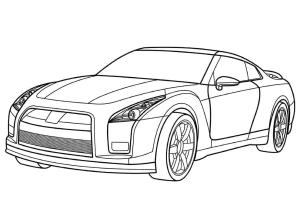 Nissan boyama sayfası,  coloring page, Nissan GT-R, 