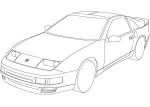 Nissan boyama sayfası,  coloring page, Nissan 300ZX, 