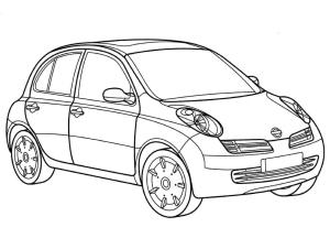 Nissan boyama sayfası,  coloring page, Nissan Micra, 