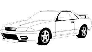 Nissan boyama sayfası,  coloring page, Nissan Skyline R32, 