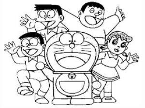 Nobita boyama sayfası,  coloring page, Nobita ve Ekibi, 