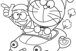 Nobita boyama sayfası,  coloring page, Nobita Ve Doraemon Sürüş, 