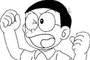 Nobita boyama sayfası,  coloring page, Kızgın Nobita, 