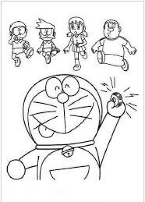 Nobita boyama sayfası,  coloring page, Doraemon Nobita ve Ekibi Çağırıyor, 