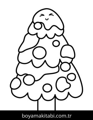 Noel Ağacı boyama sayfası – kolay boyama, eğitici aktivite