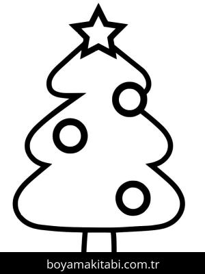 Noel Ağacı boyama sayfası – sanatsal çalışma, çocuklar için