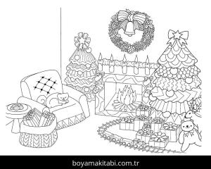 Noel Ağacı boyama sayfası – eğlenceli etkinlik, el becerilerini geliştirir