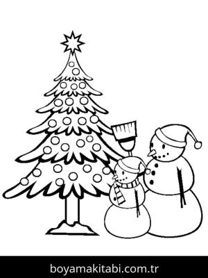 Noel Ağacı boyama sayfası – çocuk aktivitesi, PDF indir