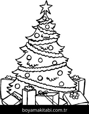 Noel Ağacı boyama sayfası – eğitici aktivite, yaratıcılık