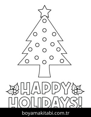 Noel Ağacı boyama sayfası – boyama çalışması, yaratıcılığı geliştirir
