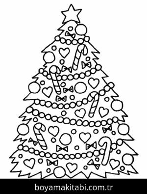 Noel Ağacı boyama sayfası – eğlenceli etkinlik, el becerilerini geliştirir