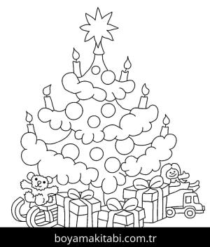 Noel Ağacı boyama sayfası – boyama etkinliği, çocuk aktivitesi