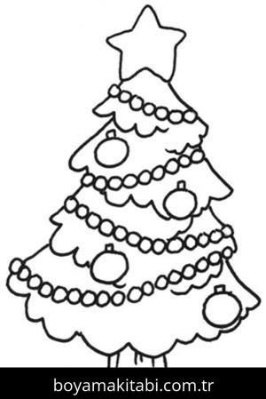 Noel Ağacı boyama sayfası – yaratıcılığı geliştirir, keyifli zaman