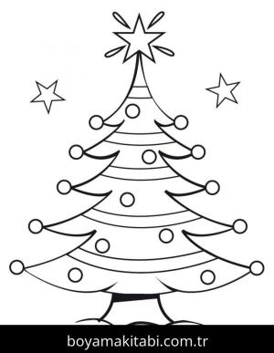 Noel Ağacı boyama sayfası – evde etkinlik, ücretsiz yazdır