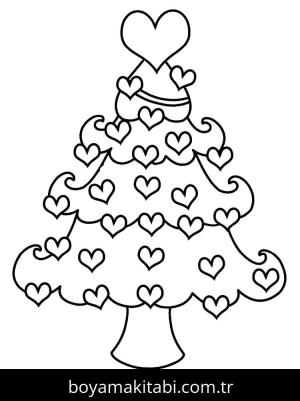 Noel Ağacı boyama sayfası – çocuklar için, çizgi film temalı