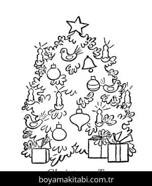 Noel Ağacı boyama sayfası – boyama etkinliği, çocuk aktivitesi