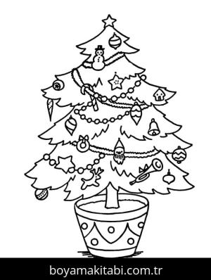 Noel Ağacı boyama sayfası – evde etkinlik, ücretsiz yazdır