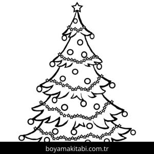 Noel Ağacı boyama sayfası – kolay boyama, eğitici aktivite