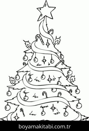 Noel Ağacı boyama sayfası – evde etkinlik, ücretsiz yazdır