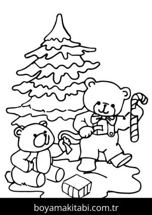 Noel Ağacı boyama sayfası – sanatsal çalışma, çocuklar için