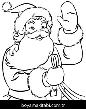 Noel Baba boyama sayfası – eğlenceli etkinlik, el becerilerini geliştirir