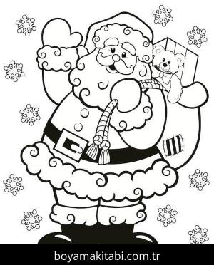 Noel Baba boyama sayfası – keyifli zaman, renkli çizimler