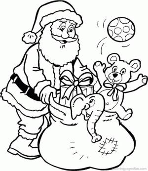 Noel Baba boyama sayfası,  coloring page, Noel Baba ve Hediyeler, 