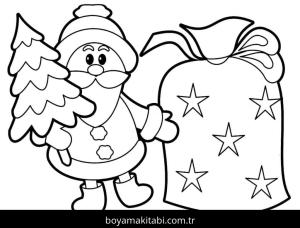 Noel Baba boyama sayfası – PDF indir, sevimli karakter