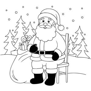 Noel Baba boyama sayfası,  coloring page, Noel Baba’yı kolay temel şekilde çizin, 