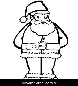 Noel Baba boyama sayfası – sevimli karakter, sanatsal çalışma