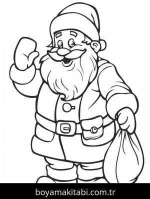 Noel Baba boyama sayfası – basit çizim, kolay boyama