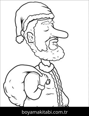 Noel Baba boyama sayfası – çocuk aktivitesi, PDF indir