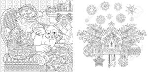 Noel Baba boyama sayfası,  coloring page, Noel Baba Mandala, 