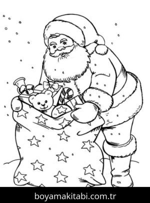 Noel Baba boyama sayfası – evde etkinlik, ücretsiz yazdır
