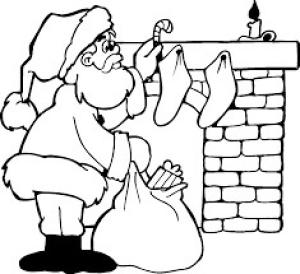 Noel Baba boyama sayfası,  coloring page, Noel Baba Hediyeler Veriyor, 