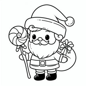 Noel Baba boyama sayfası,  coloring page, Noel Baba’yı ve hediye çantasını çizin, 