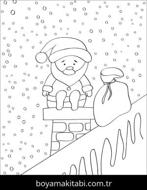 Noel Baba boyama sayfası – eğlenceli etkinlik, el becerilerini geliştirir