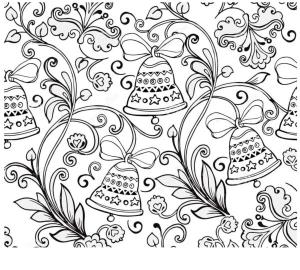 Noel Çanı boyama sayfası,  coloring page, Kış zarif çanları., 