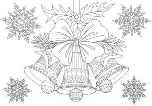 Noel Çanı boyama sayfası,  coloring page, Dekor, geometrik desenli zarif çanlar şeklindedir., 