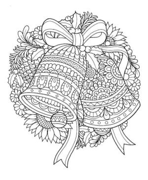 Noel Çanı boyama sayfası,  coloring page, Ajurlu Noel çanı., 