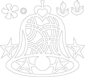 Noel Çanı boyama sayfası,  coloring page, Çanın geometrik renklendirilmesi., 