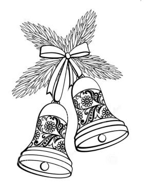 Noel Çanı boyama sayfası,  coloring page, Boyalı çanlar., 