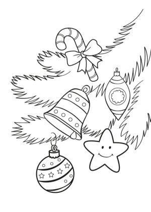 Noel Çanı boyama sayfası,  coloring page, Ağaç ana Noel sembolleri ile süslenmiştir., 