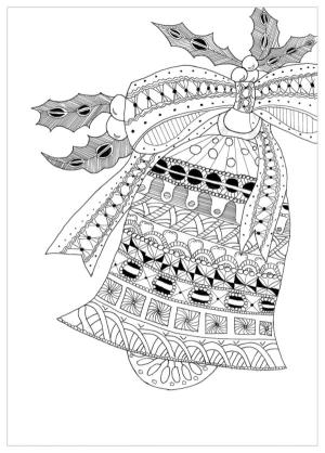 Noel Çanı boyama sayfası,  coloring page, Zarif Noel çanı., 