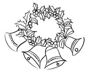 Noel Çanı boyama sayfası,  coloring page, Çanlı çelenk., 